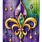 Edge Collections - 11.25" X 15.50" - Multicolor - Mardi Fleur de lis Gras - 1 Piece